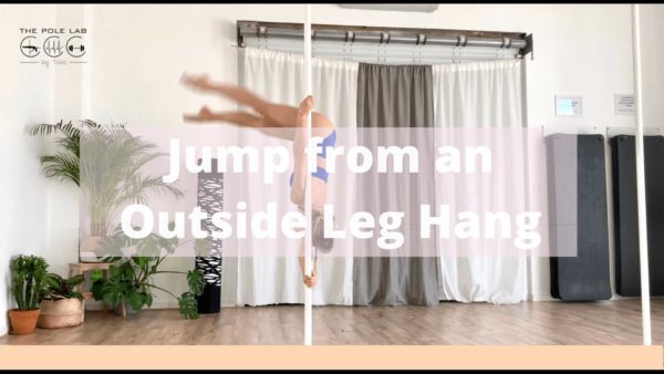 EN JUMP FROM AN OUTSIDE LEG HANG